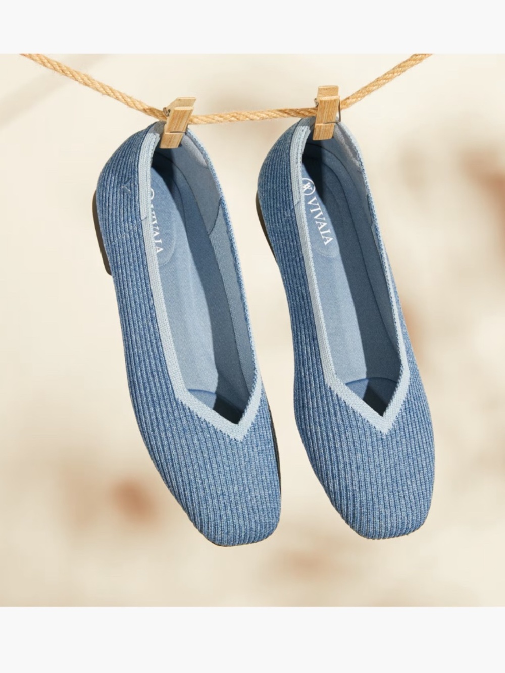 Vivaia Square-Toe V-Cut Flats Margot 2.0 Size 41.5EU